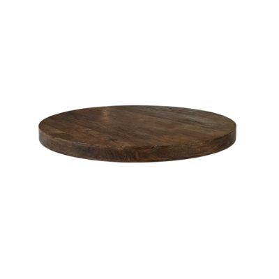 LABEL51 Eetkamertafel Tafelblad Sloppy Edge - Espresso - Mangohout - 120 cm - Rond Straight