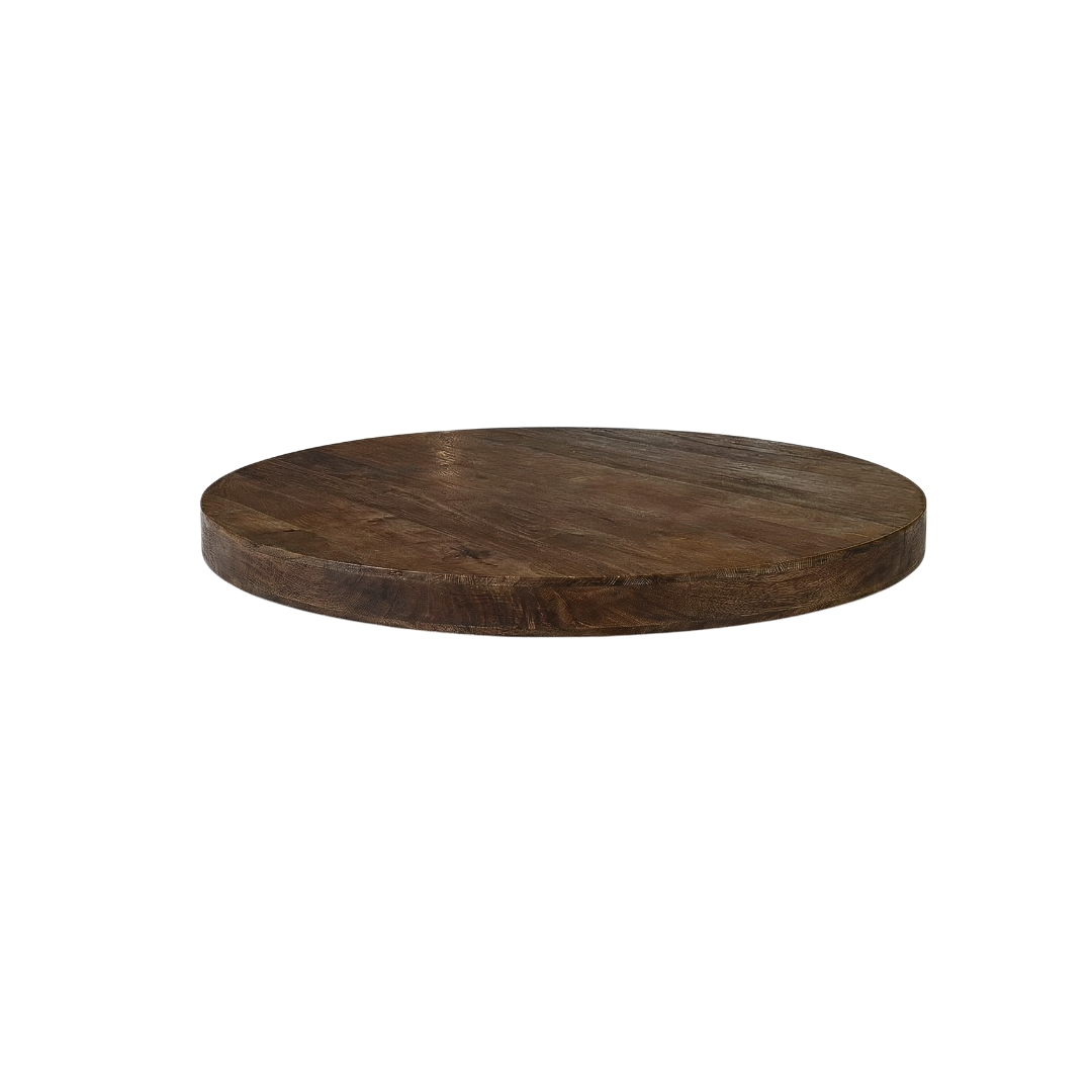 Het Steigerhouthuis LABEL51 Eetkamertafel Tafelblad Straight Edge - Espresso - Mangohout - 110 cm - Rond Straight