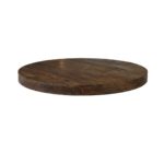 LABEL51 Eetkamertafel Tafelblad Straight Edge - Espresso - Mangohout - 130 cm - Rond Straight