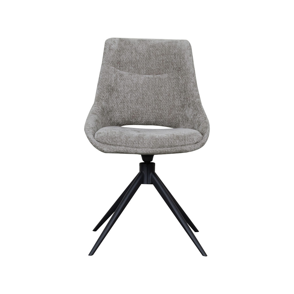 LABEL51 Eetkamerstoel Marlow - Stone - - Zwart Metalen Frame - Afbeelding 3