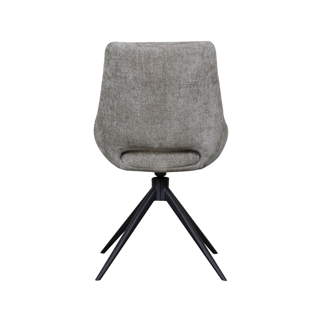 LABEL51 Eetkamerstoel Marlow - Stone - - Zwart Metalen Frame - Afbeelding 5