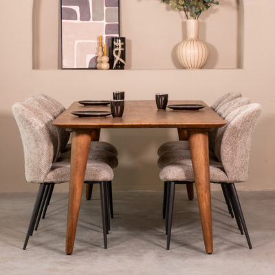 LABEL51 Eetkamertafel Fly - Nature Smooth - Mangohout - 220 cm