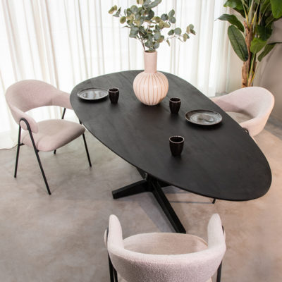 LABEL51 Eetkamertafel Rosie - Zwart - Mangohout - 260cm