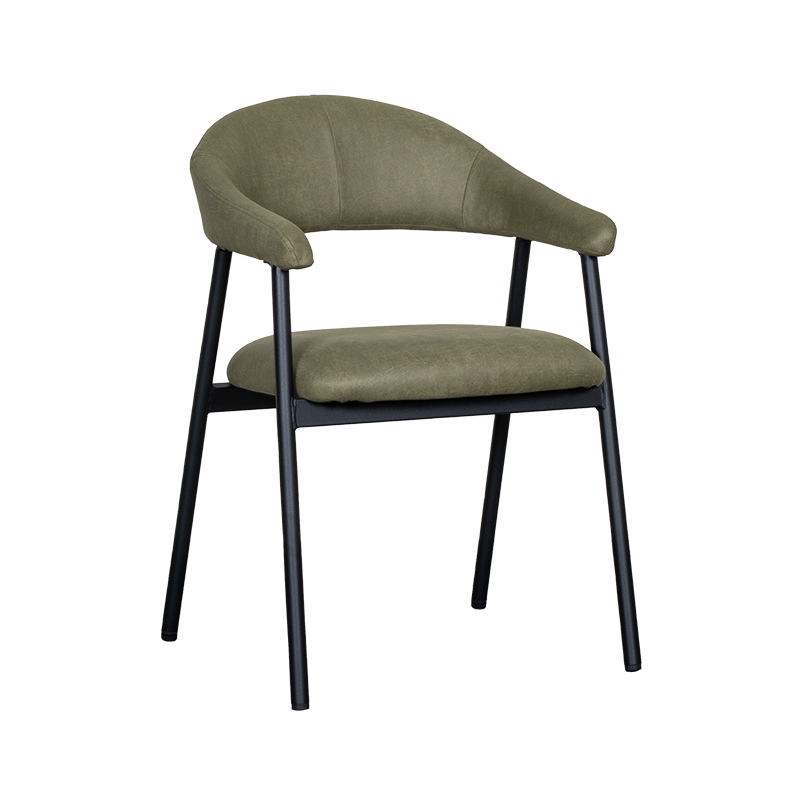 LABEL51 Eetkamerstoel Amaze - Moss - Micro Suede - Zwart Metalen Frame - Afbeelding 2
