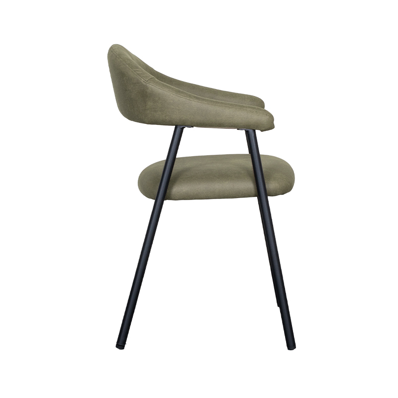 LABEL51 Eetkamerstoel Amaze - Moss - Micro Suede - Zwart Metalen Frame - Afbeelding 3