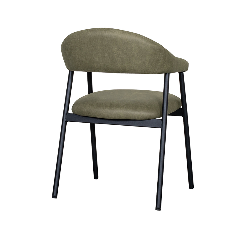 LABEL51 Eetkamerstoel Amaze - Moss - Micro Suede - Zwart Metalen Frame - Afbeelding 4