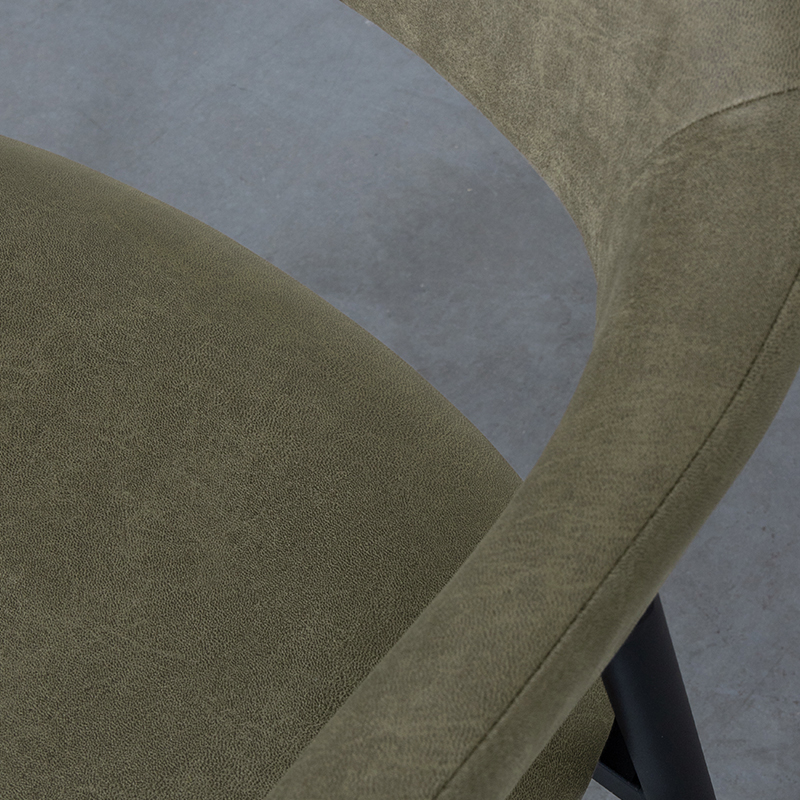 LABEL51 Eetkamerstoel Amaze - Moss - Micro Suede - Zwart Metalen Frame - Afbeelding 6