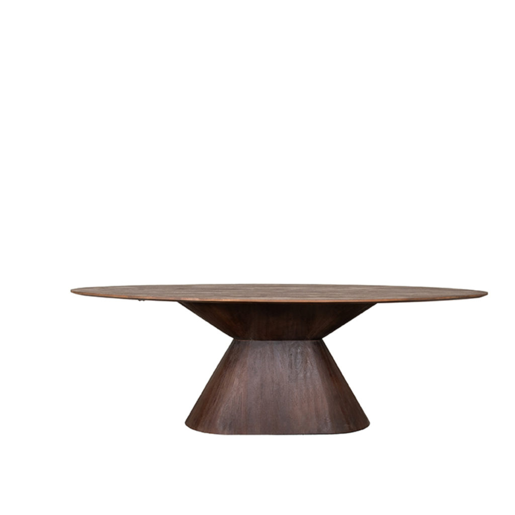 LABEL51 Eetkamertafel Jagger - Espresso - Mangohout - 240 cm - Ovaal - Afbeelding 3