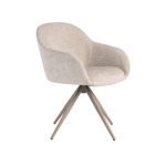 LABEL51 Eetkamerstoel Fiby - Naturel - Elite - Taupe Metalen Frame