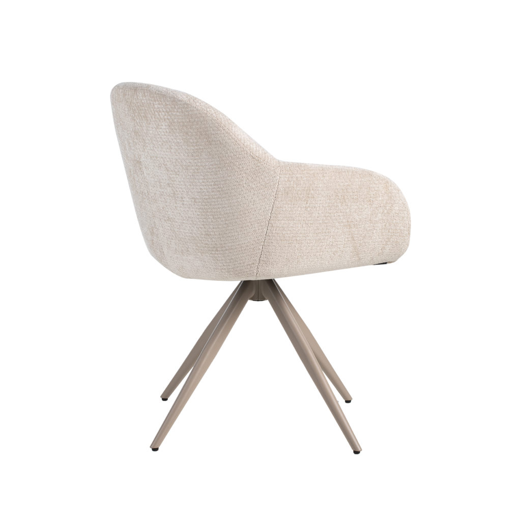 LABEL51 Eetkamerstoel Fiby - Naturel - Elite - Taupe Metalen Frame - Afbeelding 4