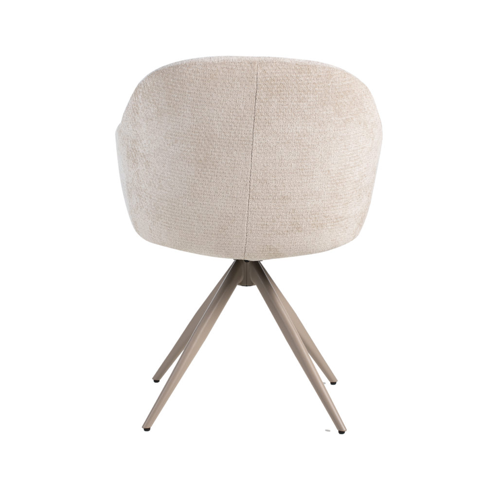 LABEL51 Eetkamerstoel Fiby - Naturel - Elite - Taupe Metalen Frame - Afbeelding 5