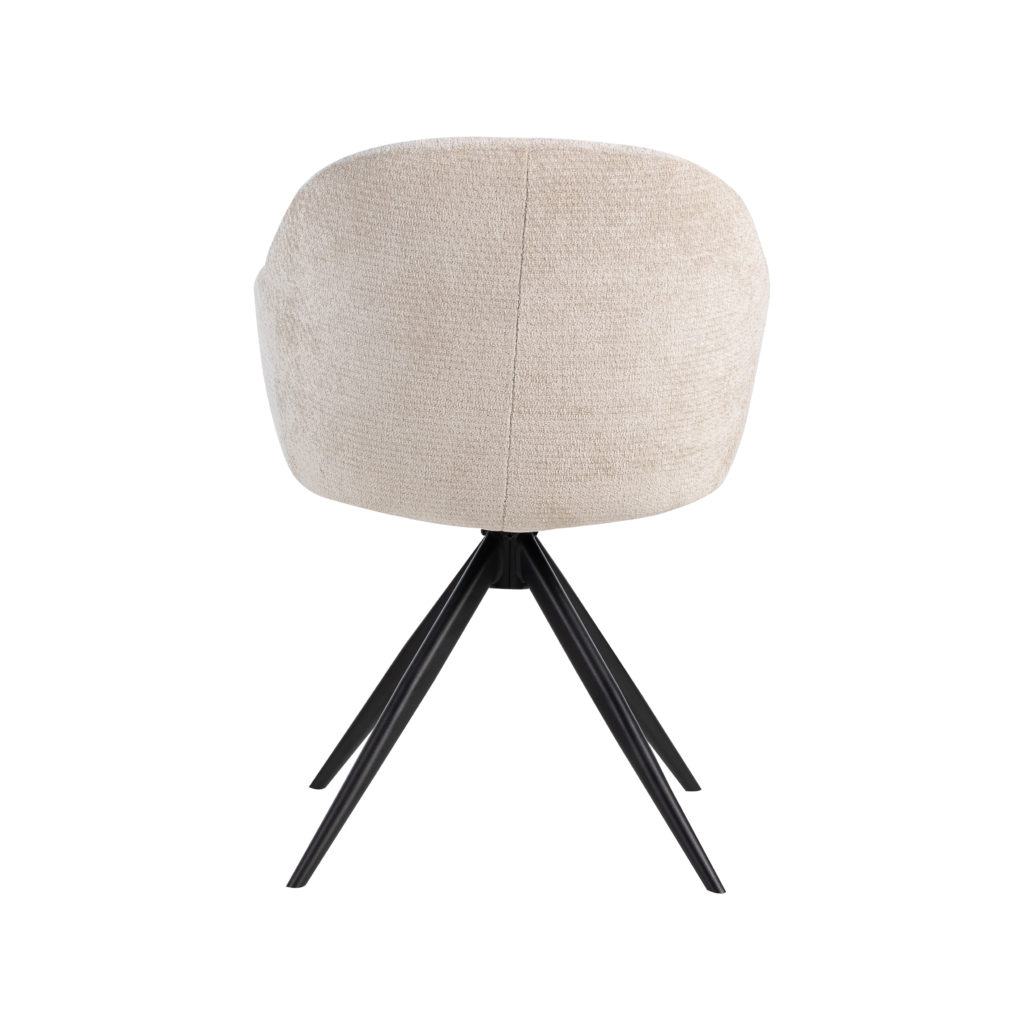 LABEL51 Eetkamerstoel Fiby - Naturel - Elite - Zwart Metalen Frame - Afbeelding 4