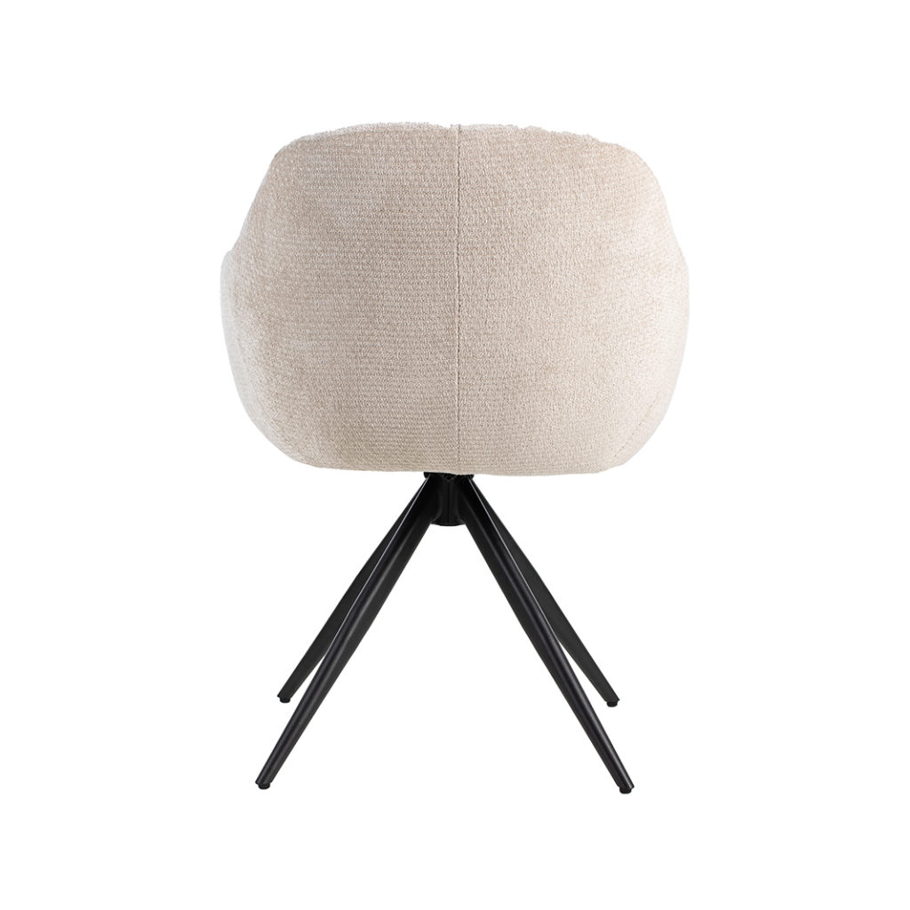 LABEL51 Eetkamerstoel Esma - Naturel - Elite - Zwart Metalen Frame - Afbeelding 5