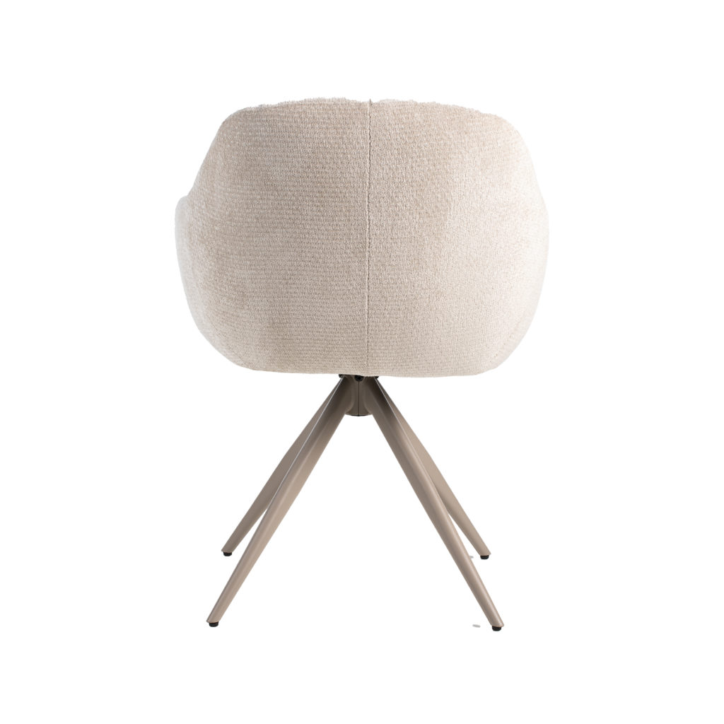 LABEL51 Eetkamerstoel Esma - Naturel - Elite - Taupe Metalen Frame - Afbeelding 4