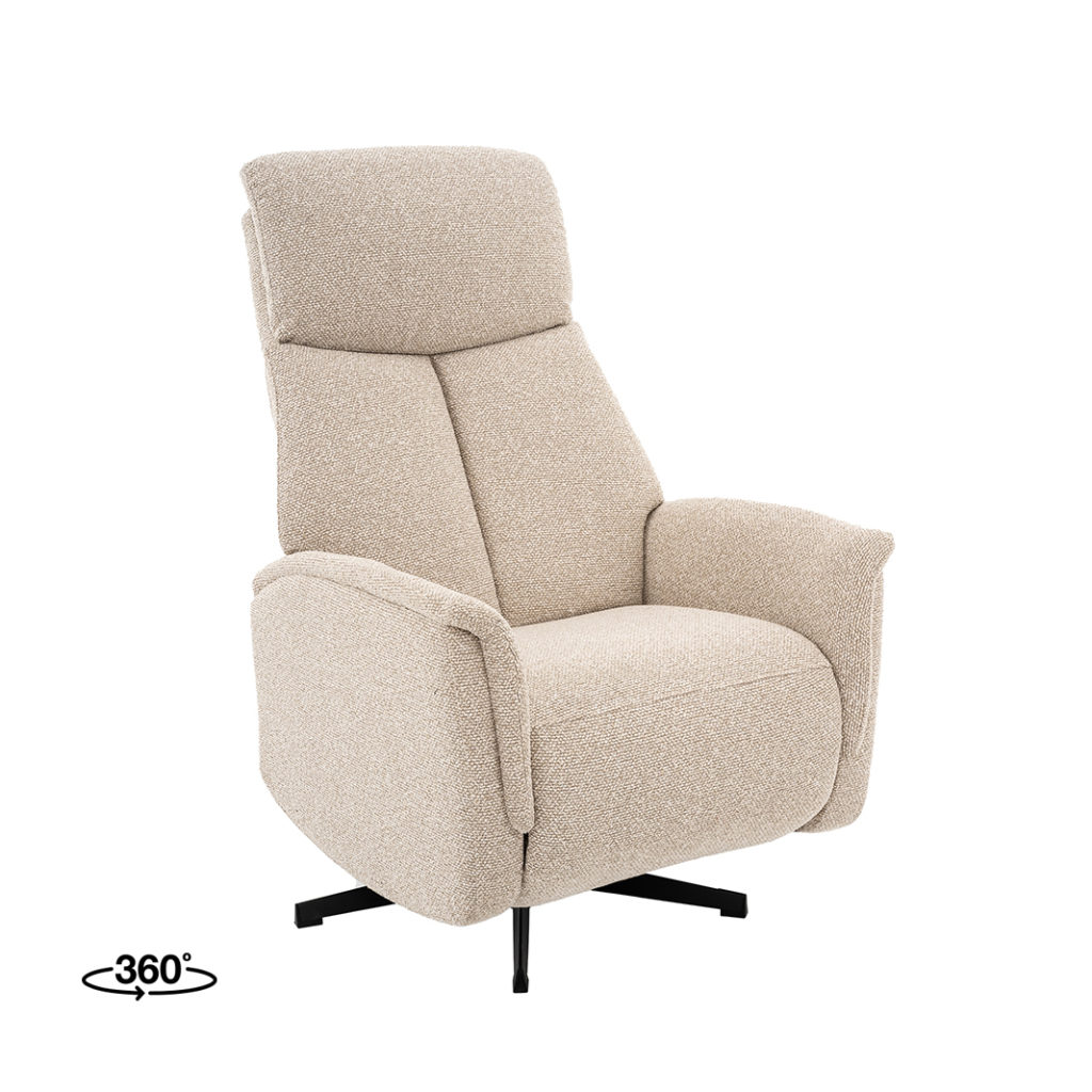 LABEL51 Fauteuil Helsinki - Naturel - Royal Boucle - Manueel Verstelbaar