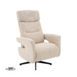 LABEL51 Fauteuil Copenhagen - Naturel - Royal Boucle - Manueel Verstelbaar