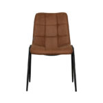 LABEL51 Eetkamerstoel Noor - Cognac - Micro Suede - Zwart Metalen Frame