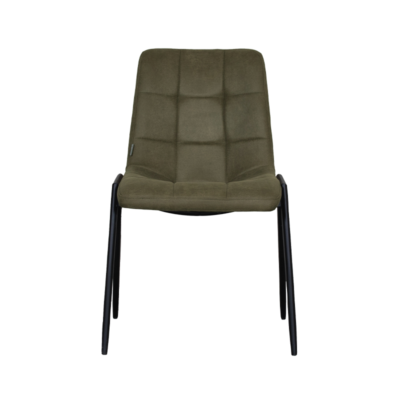 LABEL51 Eetkamerstoel Noor - Moss - Micro Suede - Zwart Metalen Frame - Afbeelding 2