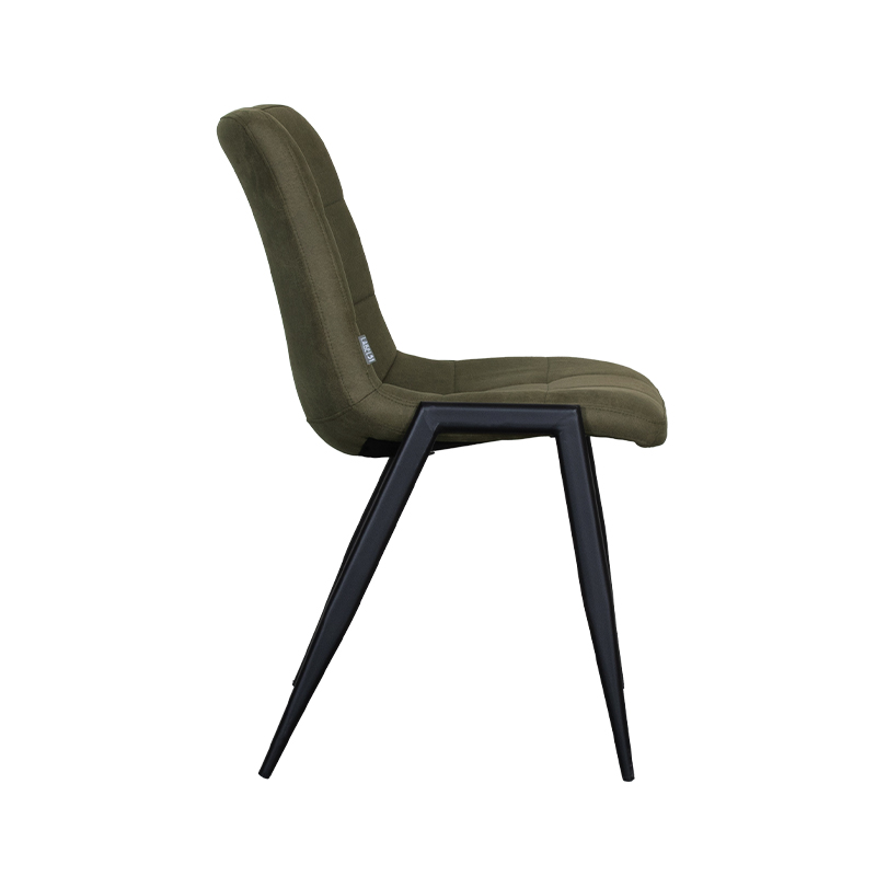 LABEL51 Eetkamerstoel Noor - Moss - Micro Suede - Zwart Metalen Frame - Afbeelding 3