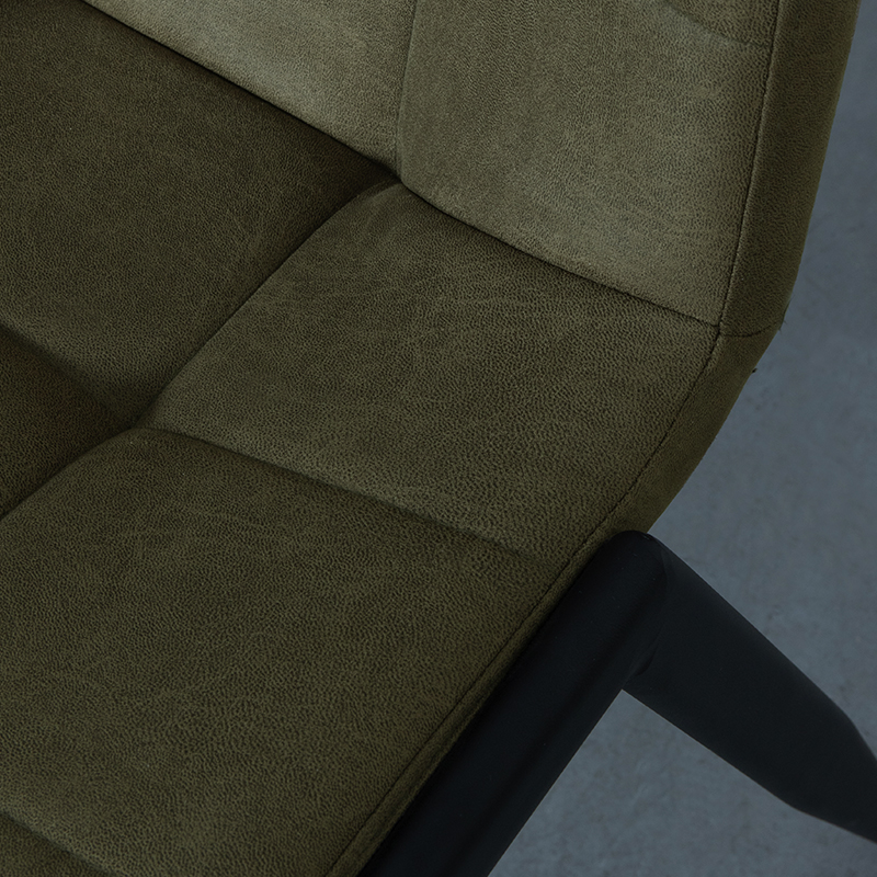 LABEL51 Eetkamerstoel Noor - Moss - Micro Suede - Zwart Metalen Frame - Afbeelding 5