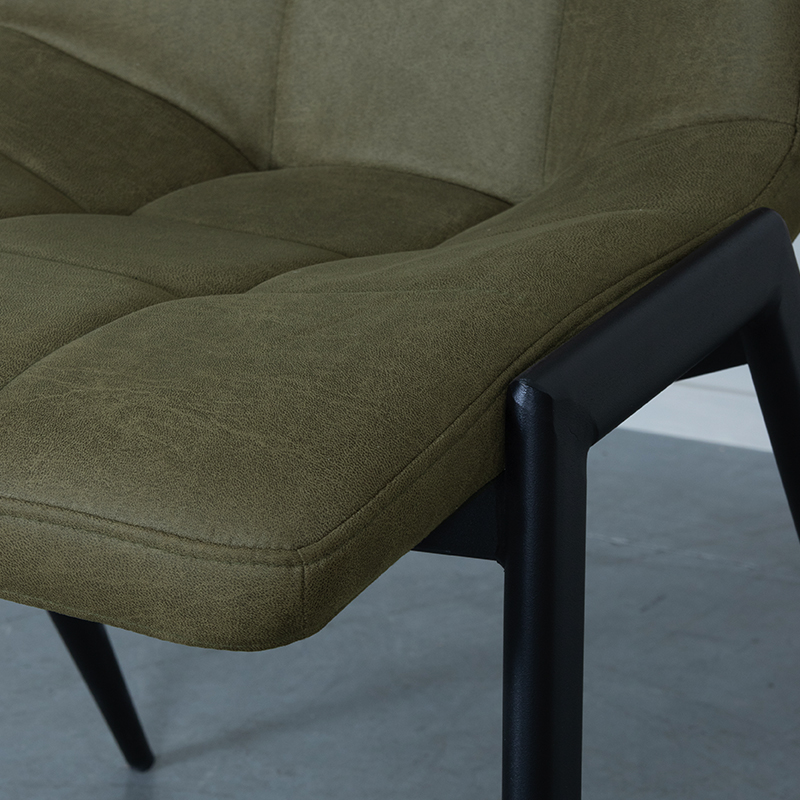 LABEL51 Eetkamerstoel Noor - Moss - Micro Suede - Zwart Metalen Frame - Afbeelding 6