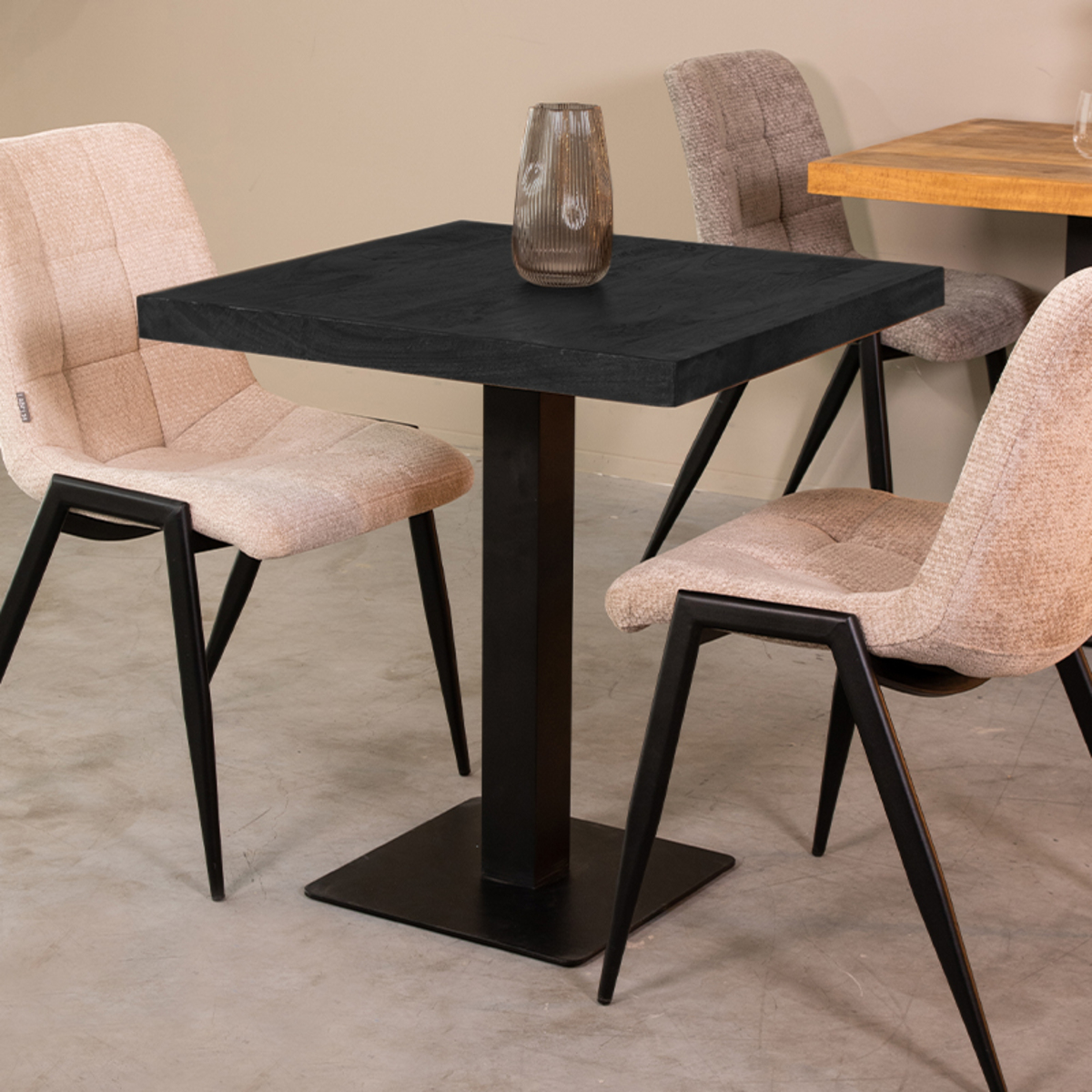 Het Steigerhouthuis LABEL51 Tafelblad Straight Edge - Zwart - Mangohout - 70 cm Straight