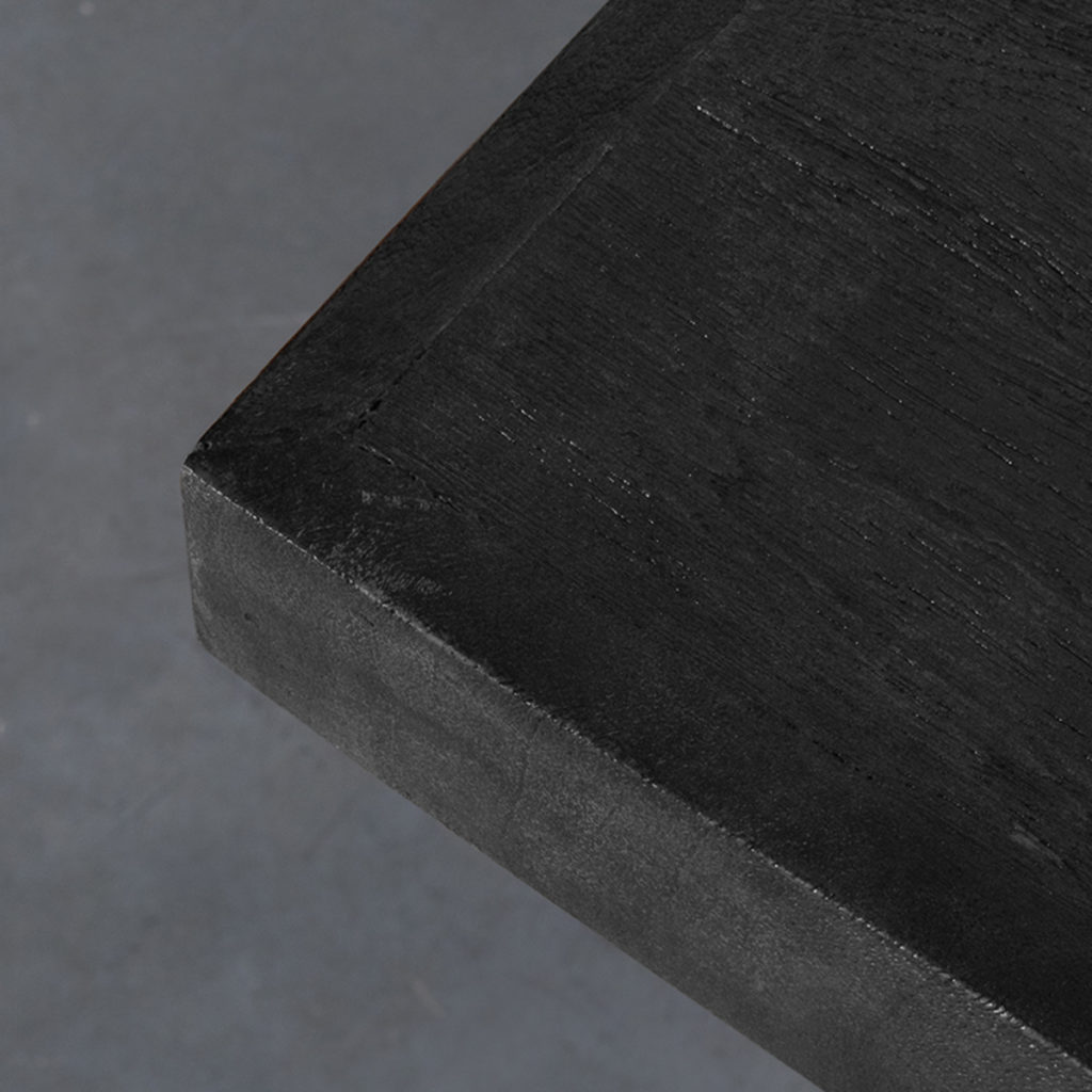 LABEL51 Eetkamerstoel Tafelblad Straight Edge - Zwart - Mangohout - 120 cm Straight - Afbeelding 3