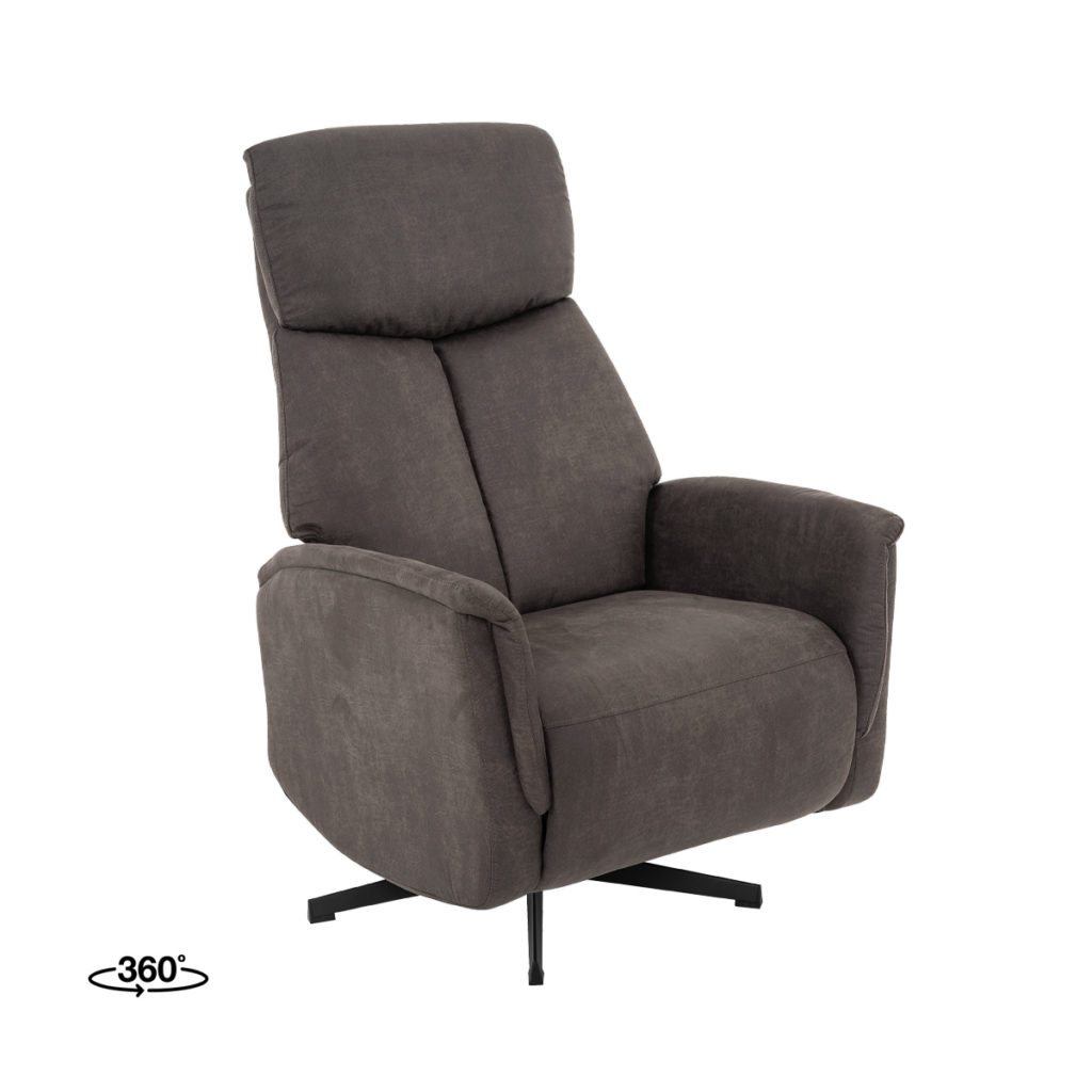LABEL51 Fauteuil Aarhus - Antraciet - Micro Suede - 2-Motorig