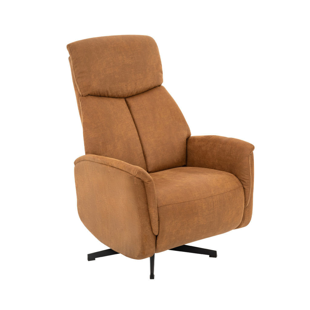 LABEL51 Fauteuil Aarhus - Cognac - Micro Suede - 2-Motorig - Afbeelding 2