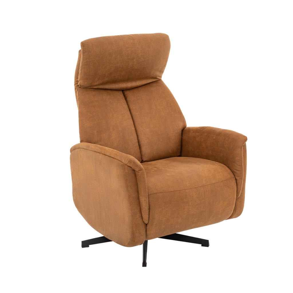 LABEL51 Fauteuil Aarhus - Cognac - Micro Suede - 2-Motorig - Afbeelding 3