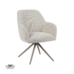 LABEL51 Eetkamerstoel Sayuri - Naturel - Royal Boucle - Taupe Metalen Frame