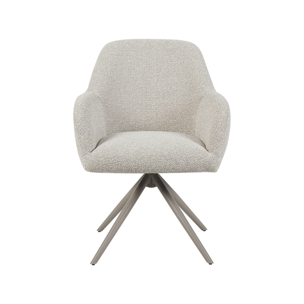 LABEL51 Eetkamerstoel Sayuri - Naturel - Royal Boucle - Taupe Metalen Frame - Afbeelding 2