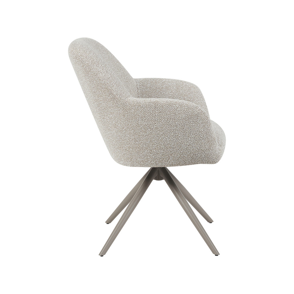 LABEL51 Eetkamerstoel Sayuri - Naturel - Royal Boucle - Taupe Metalen Frame - Afbeelding 3