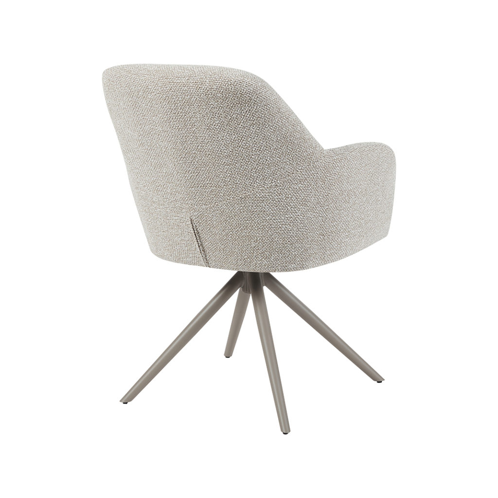 LABEL51 Eetkamerstoel Sayuri - Naturel - Royal Boucle - Taupe Metalen Frame - Afbeelding 4