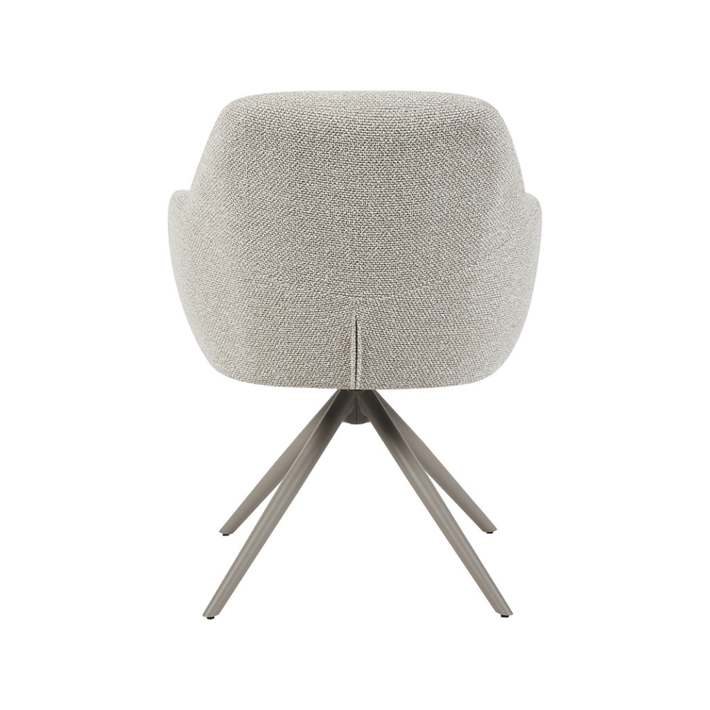 LABEL51 Eetkamerstoel Sayuri - Naturel - Royal Boucle - Taupe Metalen Frame - Afbeelding 5