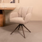 LABEL51 Eetkamerstoel Padua - Mushroom - Royal Boucle - Brons Metalen Frame