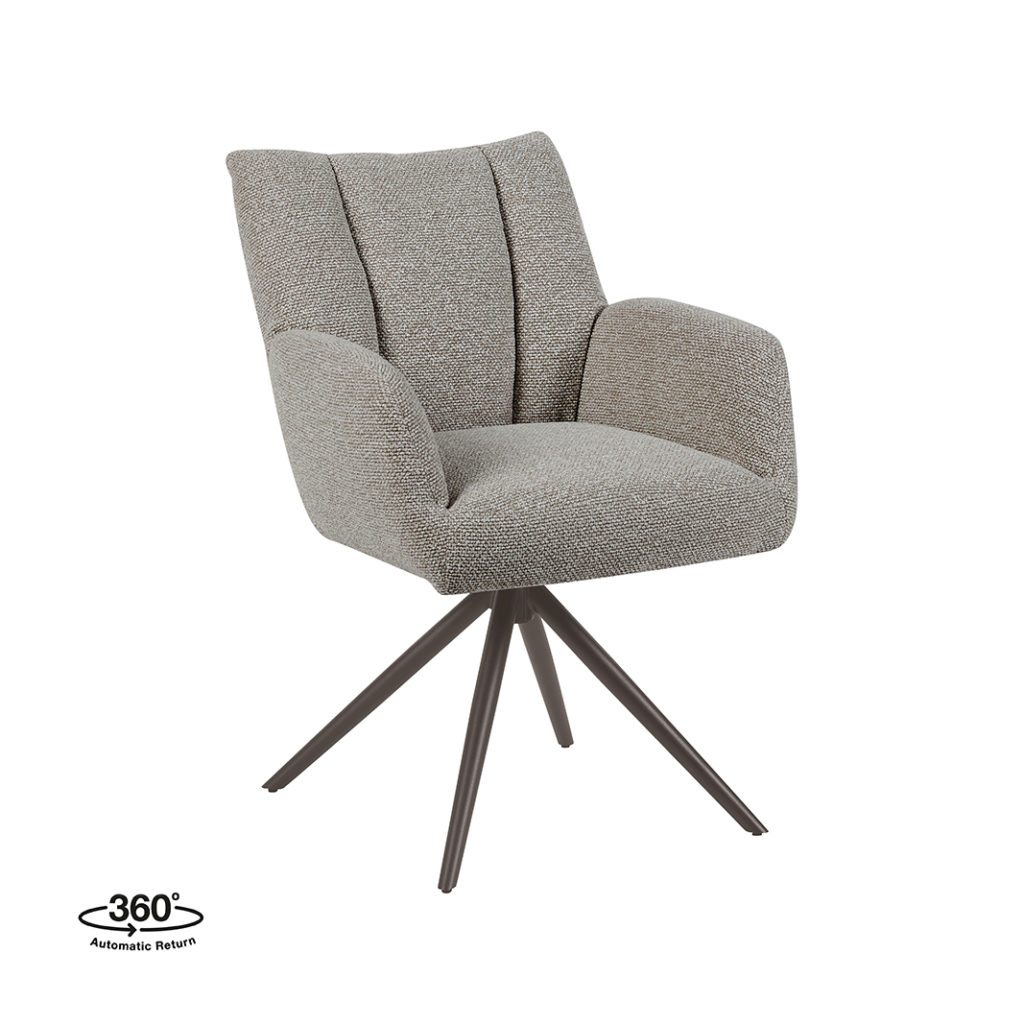 LABEL51 Eetkamerstoel Padua - Mushroom - Royal Boucle - Brons Metalen Frame - Afbeelding 2