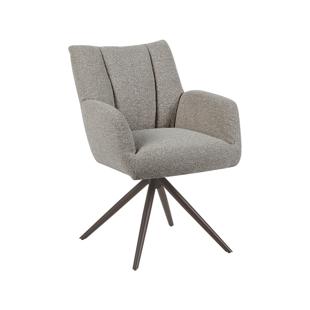 LABEL51 Eetkamerstoel Padua - Mushroom - Royal Boucle - Brons Metalen Frame - Afbeelding 3