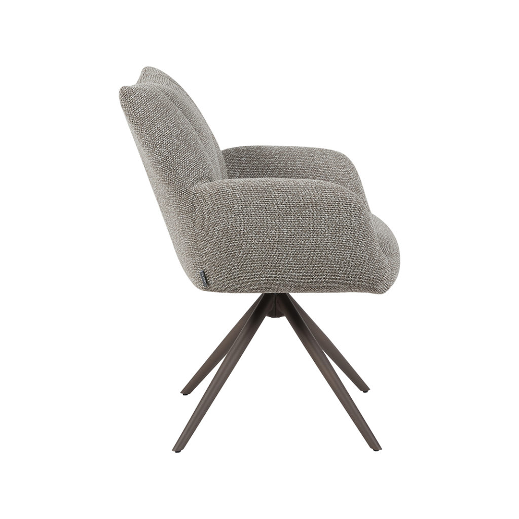 LABEL51 Eetkamerstoel Padua - Mushroom - Royal Boucle - Brons Metalen Frame - Afbeelding 5