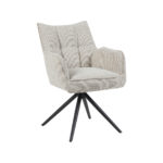 LABEL51 Eetkamerstoel Amalfi - Naturel - Royal Boucle - Zwart Metalen Frame