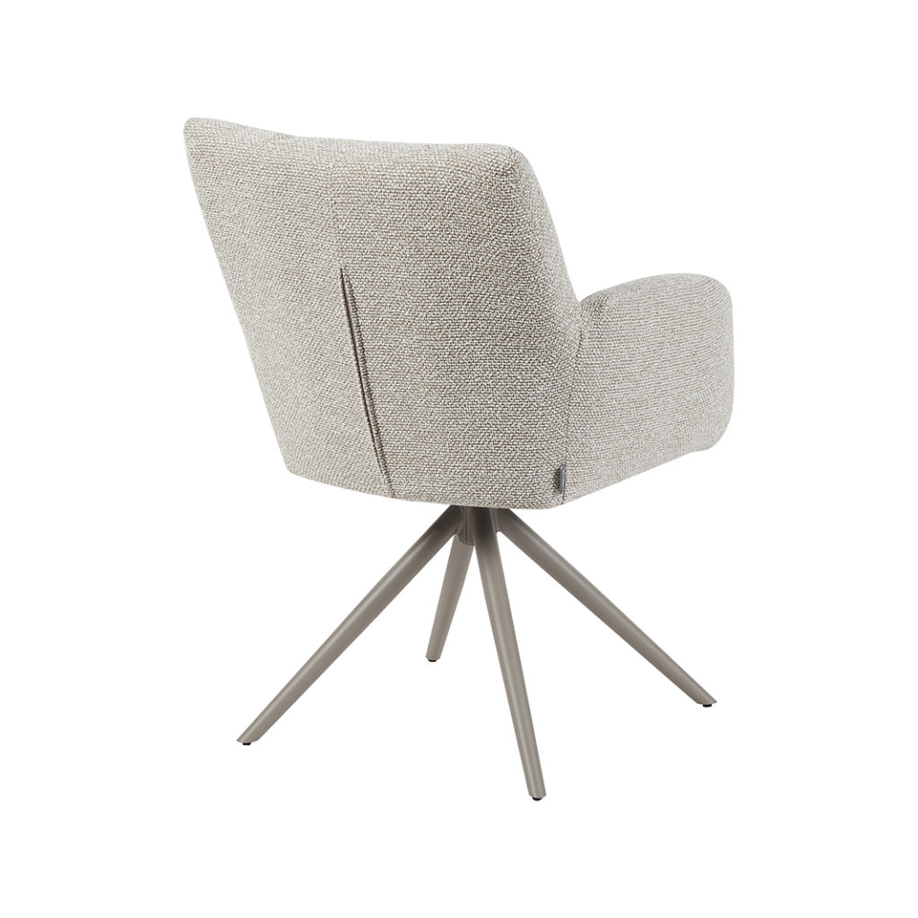 LABEL51 Eetkamerstoel Padua - Naturel - Royal Boucle - Taupe Metalen Frame - Afbeelding 6