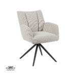 LABEL51 Eetkamerstoel Padua - Naturel - Royal Boucle - Zwart Metalen Frame