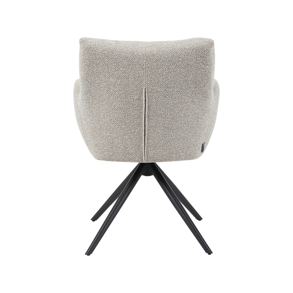 LABEL51 Eetkamerstoel Padua - Naturel - Royal Boucle - Zwart Metalen Frame - Afbeelding 5