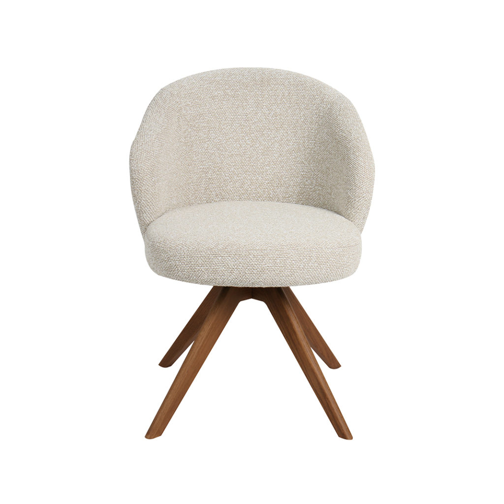 LABEL51 Eetkamerstoel Sabi - Naturel - Royal Boucle - Walnoot Houten Frame - Afbeelding 2