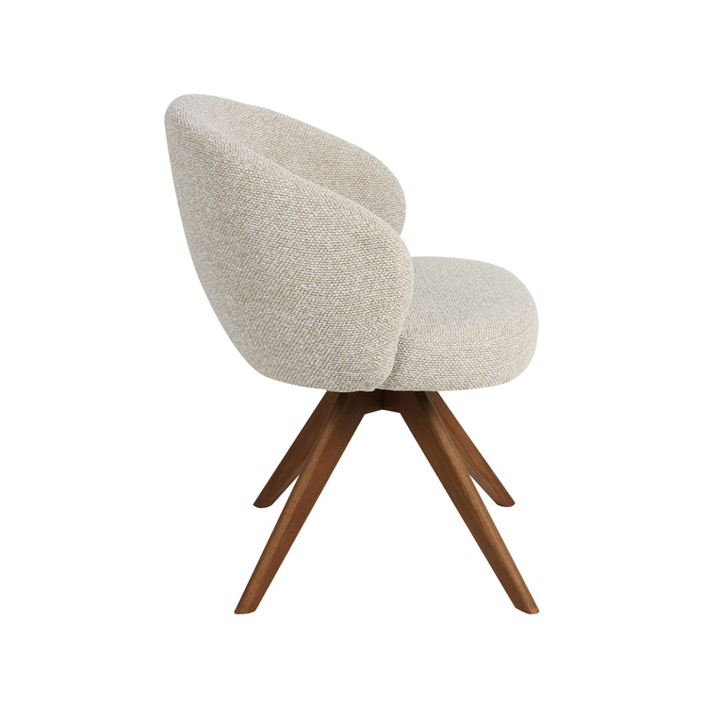 LABEL51 Eetkamerstoel Sabi - Naturel - Royal Boucle - Walnoot Houten Frame - Afbeelding 3