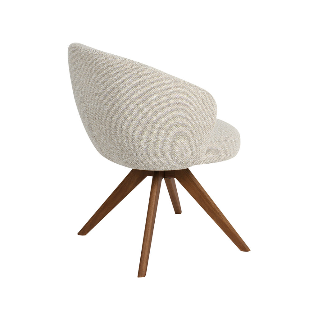 LABEL51 Eetkamerstoel Sabi - Naturel - Royal Boucle - Walnoot Houten Frame - Afbeelding 4