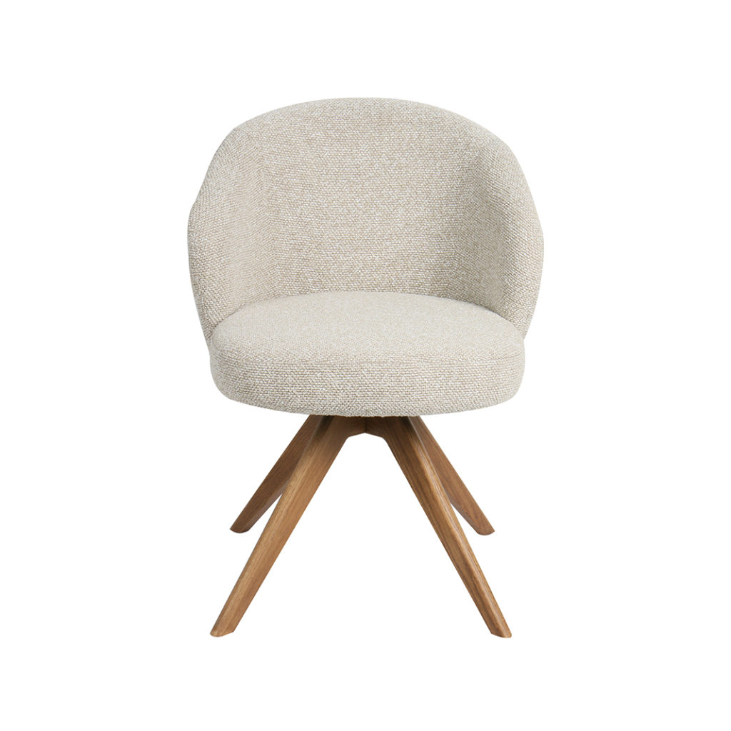 LABEL51 Eetkamerstoel Sabi - Naturel - Royal Boucle - Naturel Houten Frame - Afbeelding 2