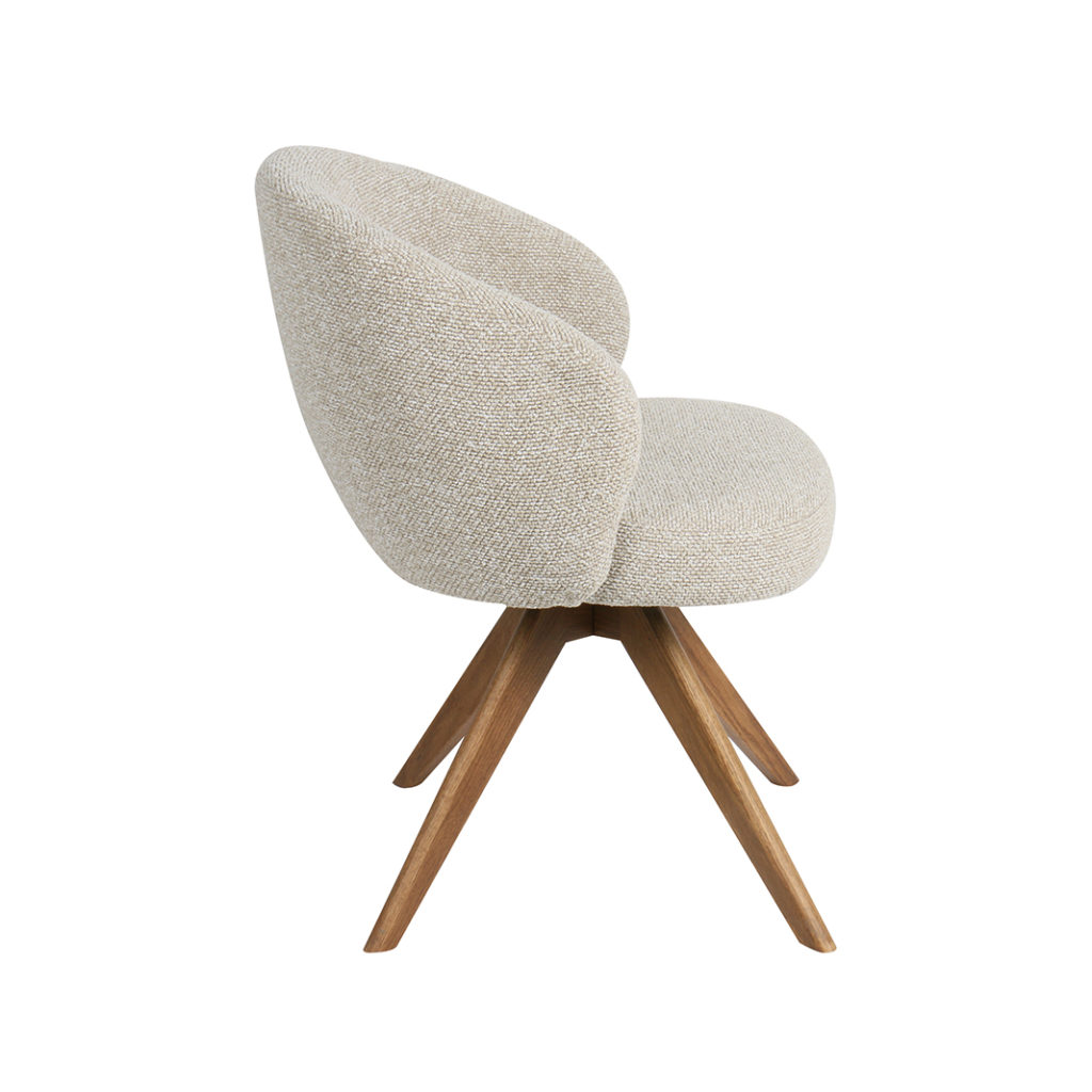 LABEL51 Eetkamerstoel Sabi - Naturel - Royal Boucle - Naturel Houten Frame - Afbeelding 3