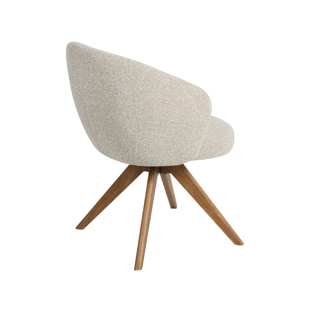 LABEL51 Eetkamerstoel Sabi - Naturel - Royal Boucle - Naturel Houten Frame - Afbeelding 4