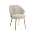 LABEL51 Eetkamerstoel Shiro - Naturel - Royal Boucle - Naturel Houten Frame